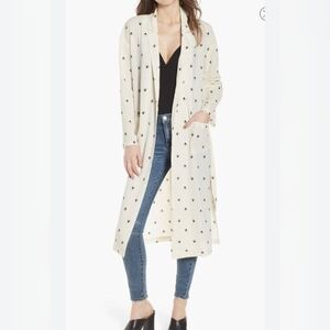 Leith Geometric Printed Duster Cardigan Size M Medium Women Kimono No Belt